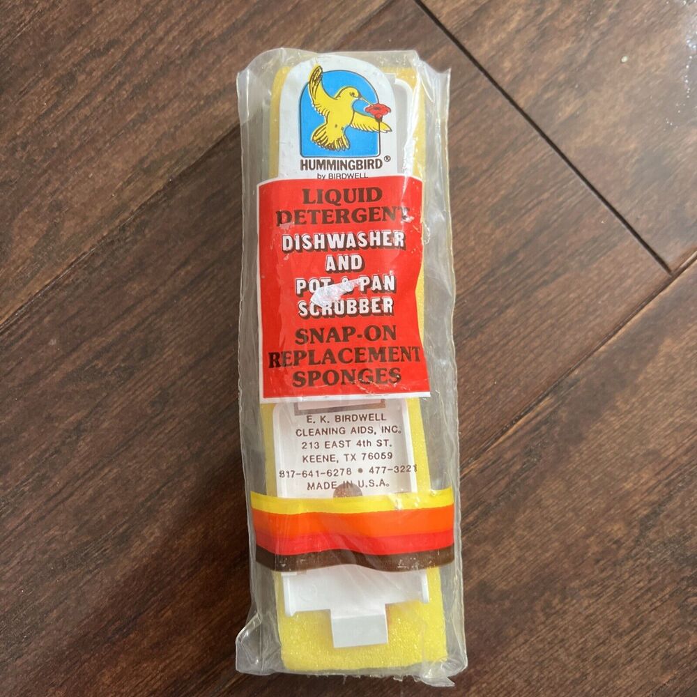 Hummingbird Liquid Detergent Dishwasher And Pot & Pan Scrubber Snap-on Sponges